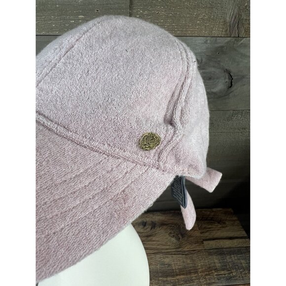 Vince Camuto Womens Hat Ties In Back Terry Cloth Pink One Size - Picture 2 of 6
